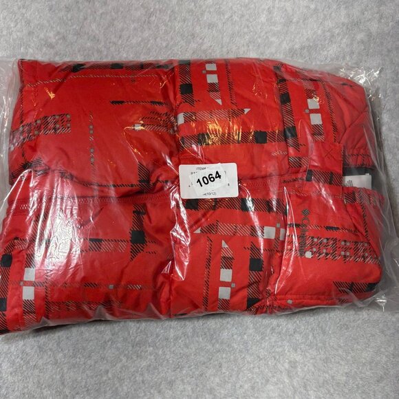 Columbia Snowsuit 6 months Snuggly Bunny Infant Bunting Red Plaid Down Filled - Picture 8 of 8